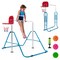Gymax Kids Folding Horizontal Bar Adjustable Training Gymnastics Bar w/ Basketball Hoop